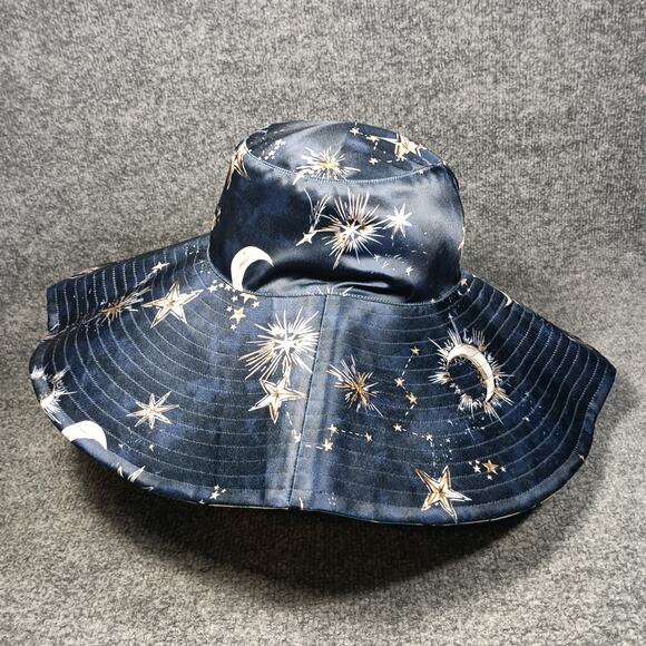 Johnny Was Reverseible Wide Brim Hat Women Zolita Celestial Floral - Picture 3 of 9